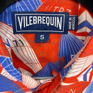 Vilebrequin France 1971 Button Down Men S Dress Shirt Long Sleeve Red White Blue